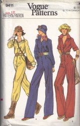 9411 VOG 70S BLOUSON COLLAR BUTTON SS-LS JUMPSUIT PATTERN 10